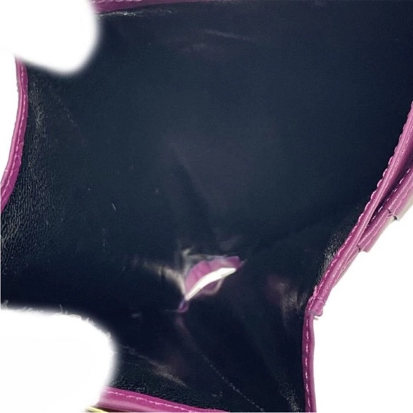 Yves Saint Laurent Purple Embossed Wallet - Picture 9 of 12